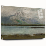 Vintage Mountain Landscape Art - Serene Lake Canvas