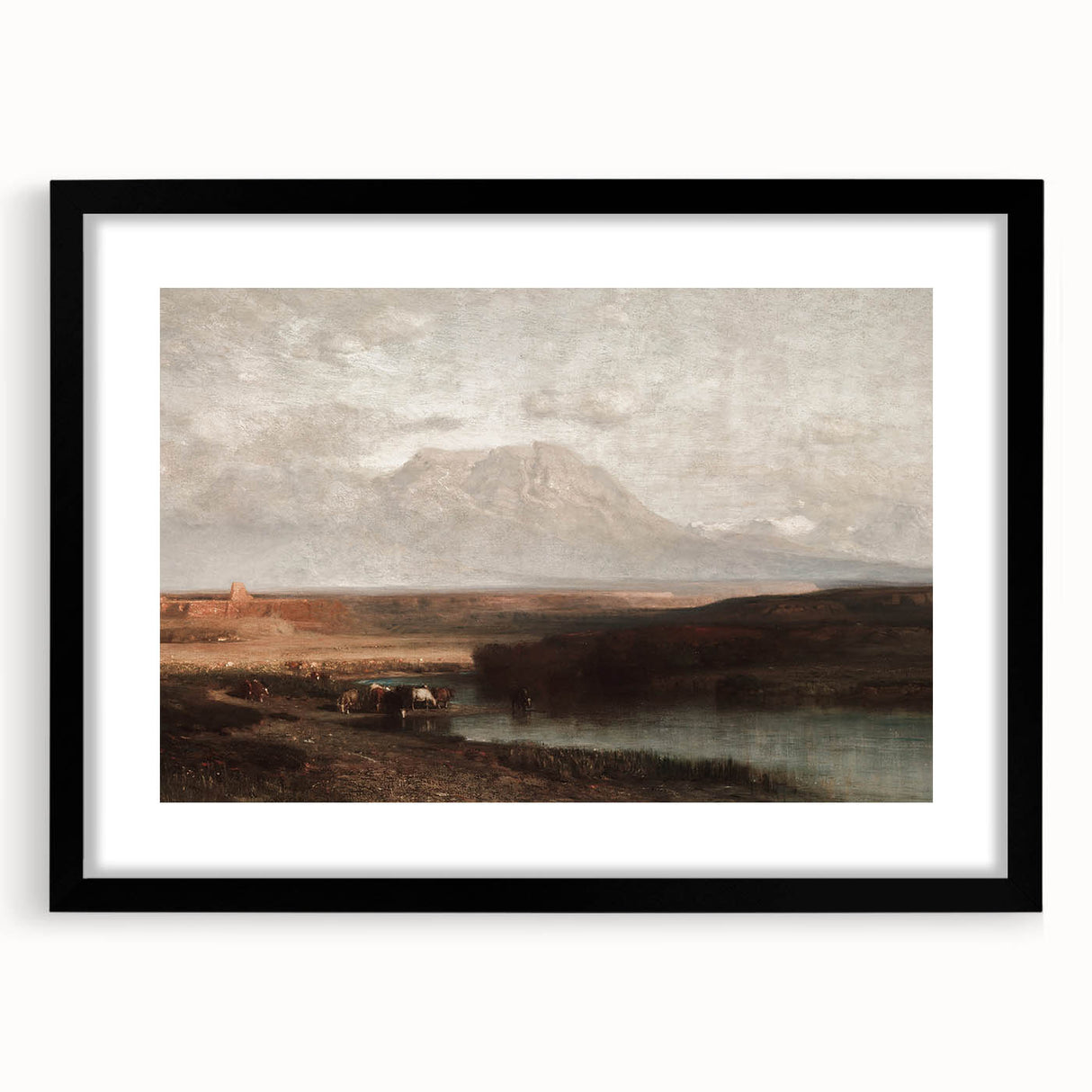 Vintage Western Landscape Art - Desert Mountain Canvas