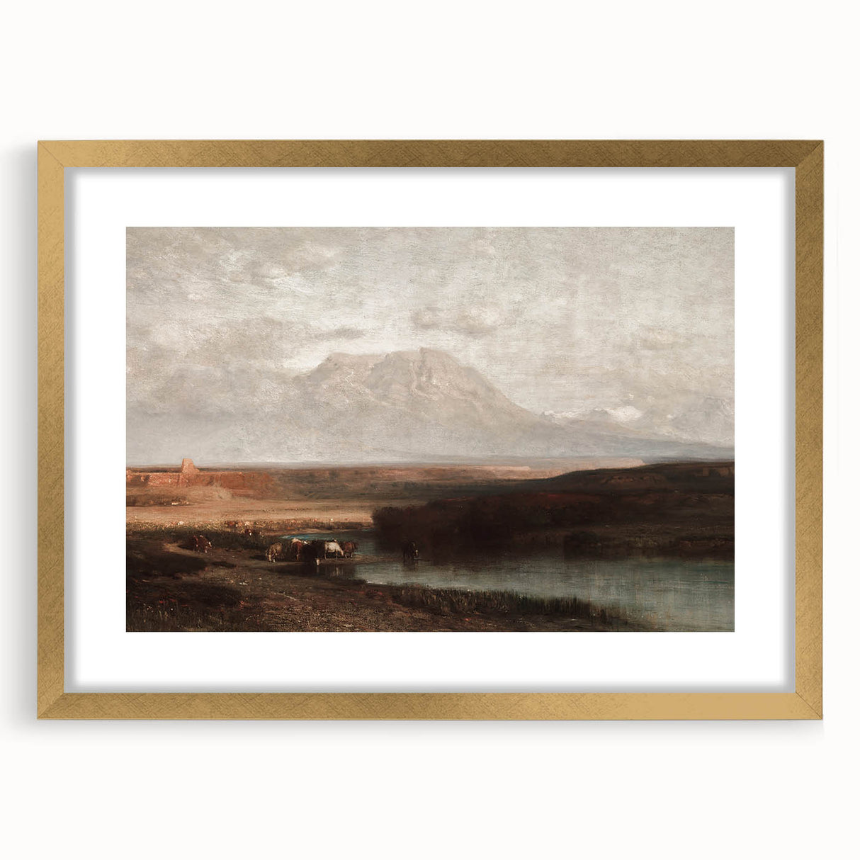 Vintage Western Landscape Art - Desert Mountain Canvas