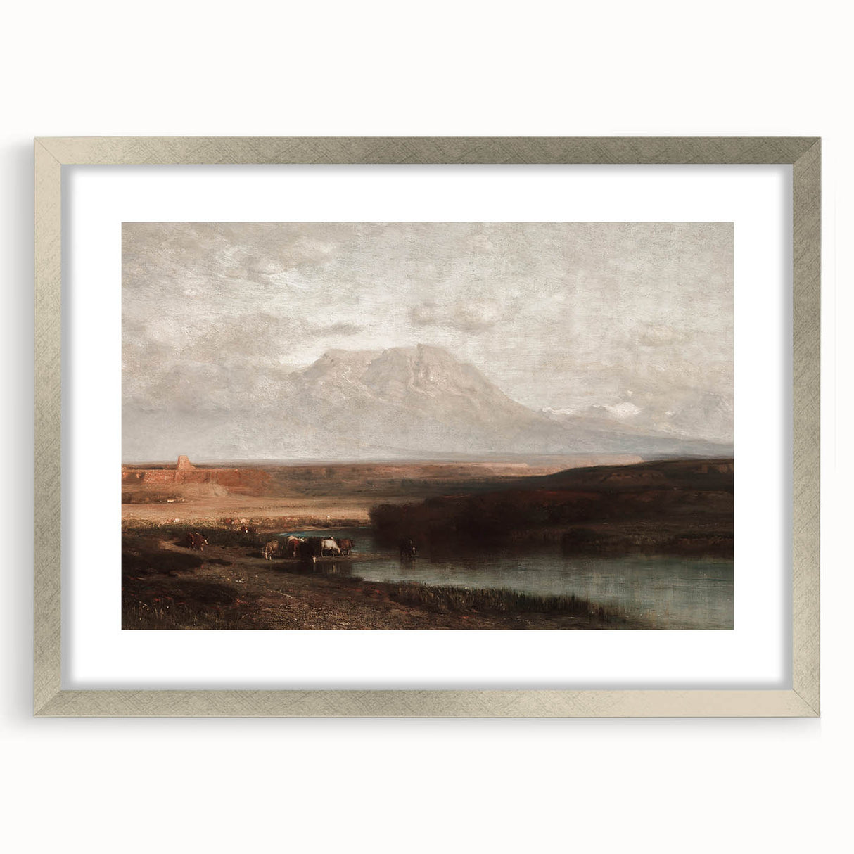 Vintage Western Landscape Art - Desert Mountain Canvas
