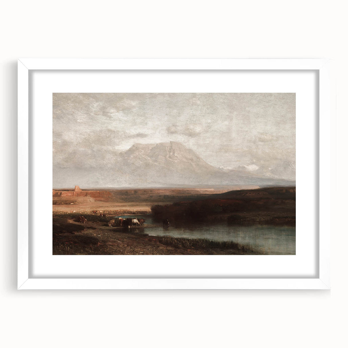 Vintage Western Landscape Art - Desert Mountain Canvas