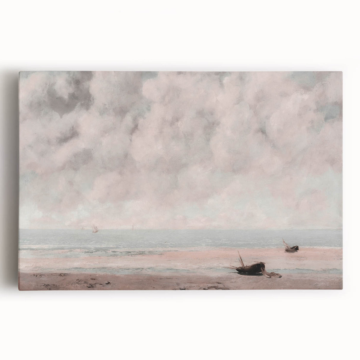 Vintage Coastal Seascape Art - Peaceful Beach Canvas