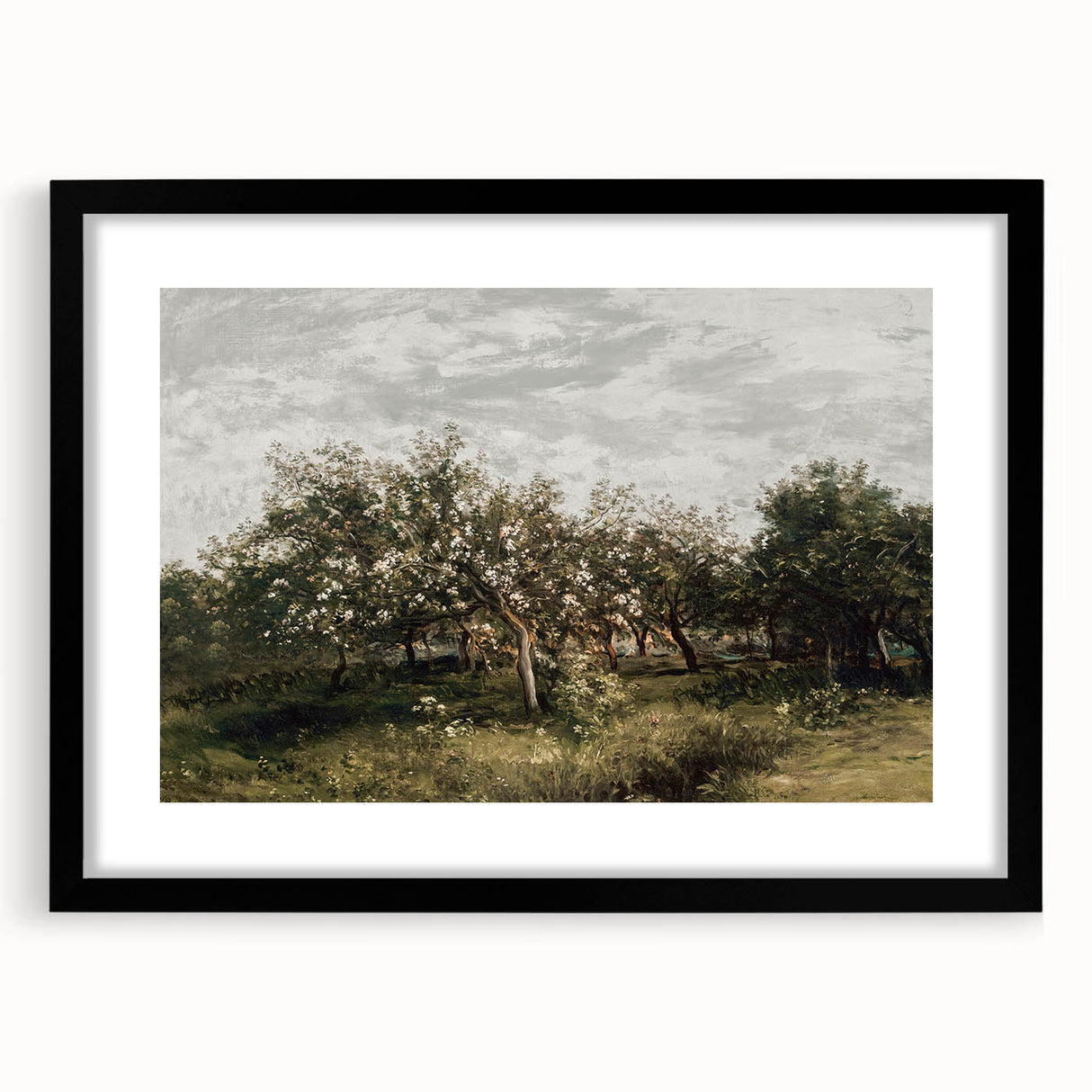 Vintage Orchard Art - Blossom Trees Landscape Canvas