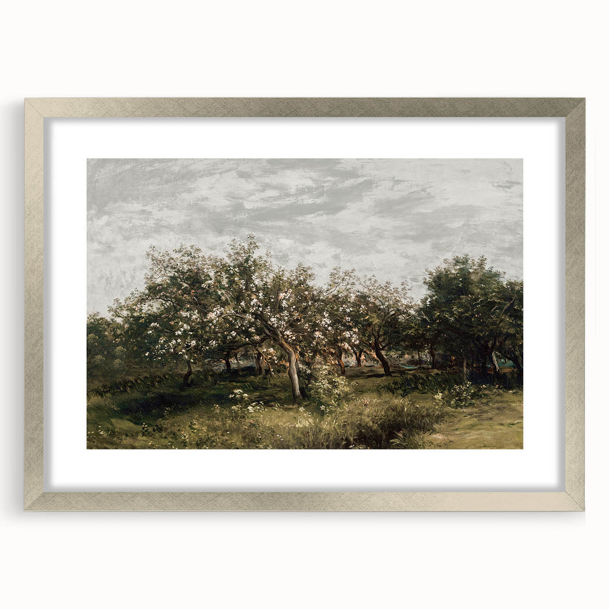 Vintage Orchard Art - Blossom Trees Landscape Canvas