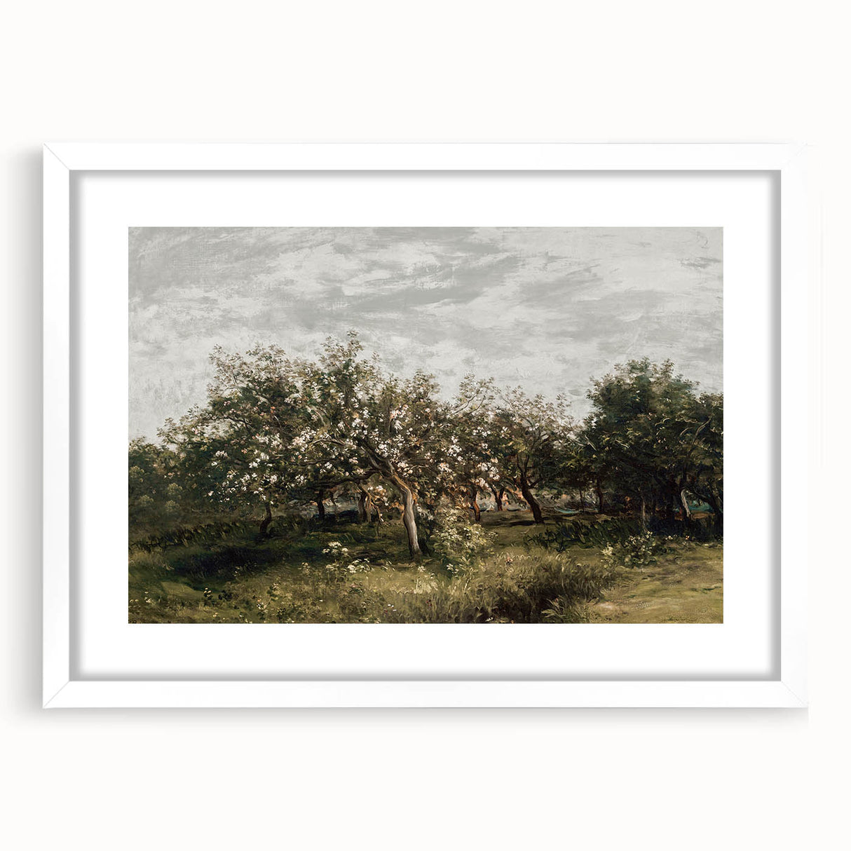 Vintage Orchard Art - Blossom Trees Landscape Canvas