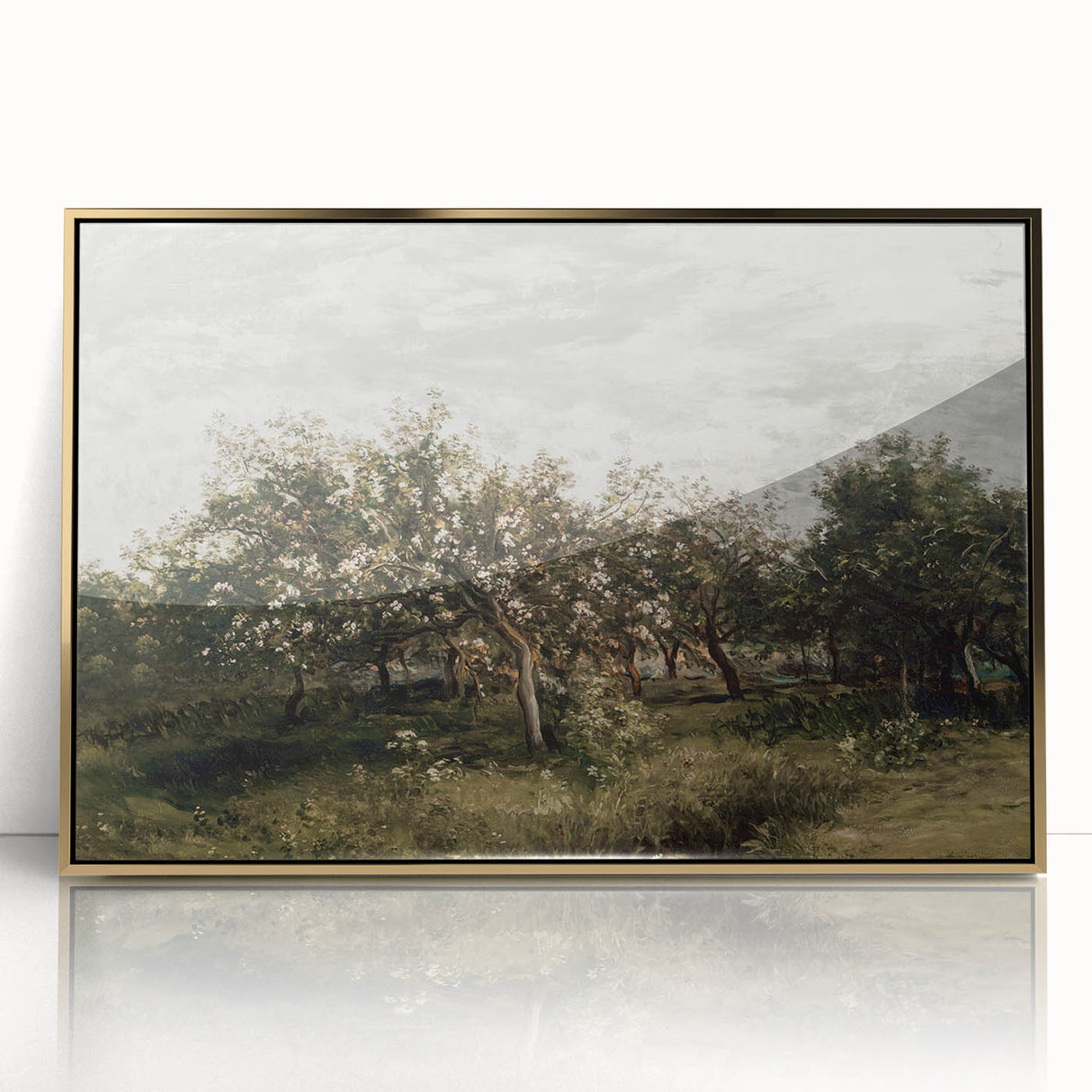 Vintage Orchard Art - Blossom Trees Landscape Canvas