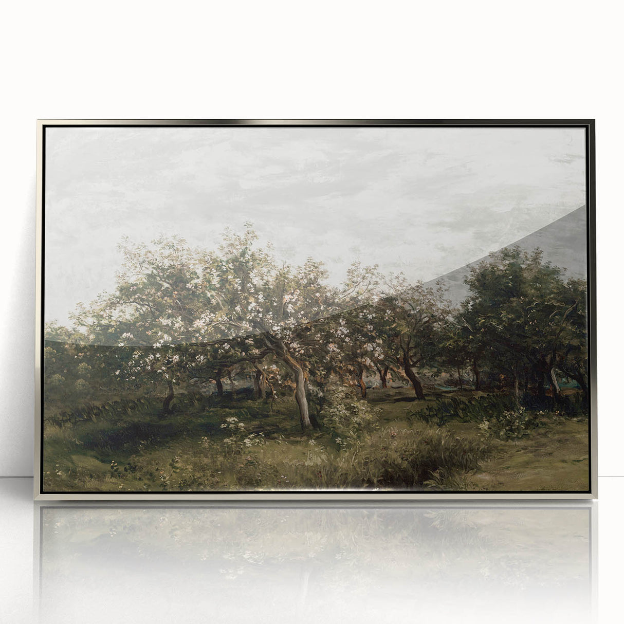 Vintage Orchard Art - Blossom Trees Landscape Canvas