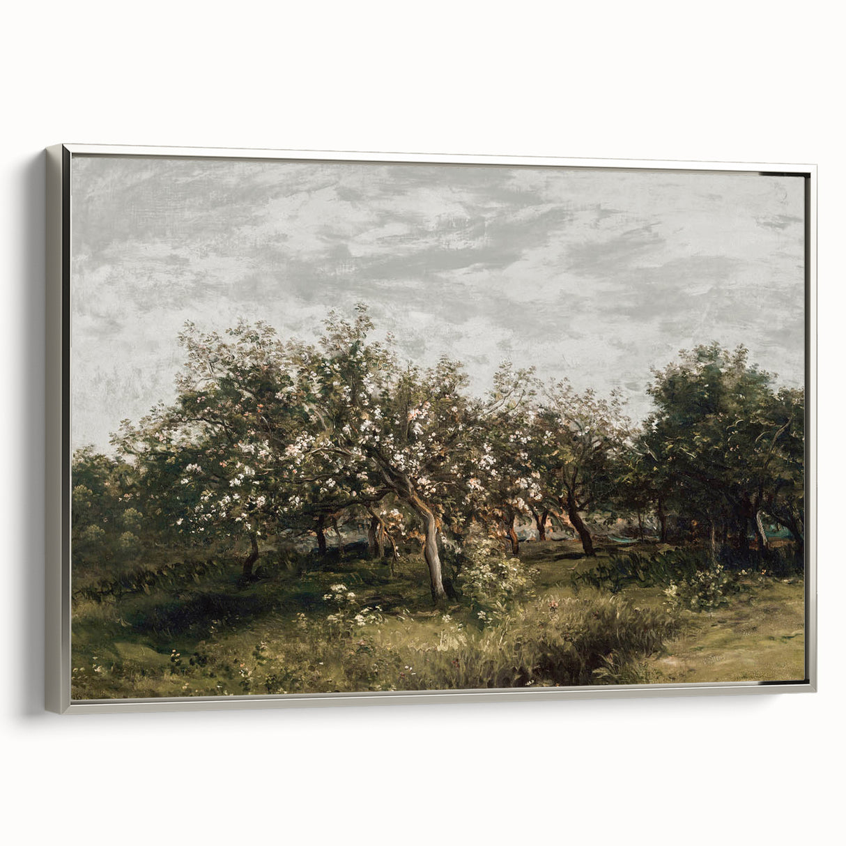 Vintage Orchard Art - Blossom Trees Landscape Canvas