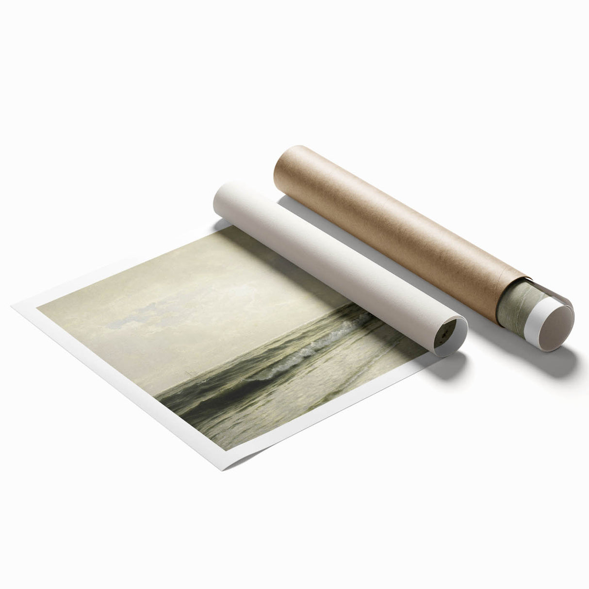 Vintage Seascape Art - Calm Ocean Waves Canvas