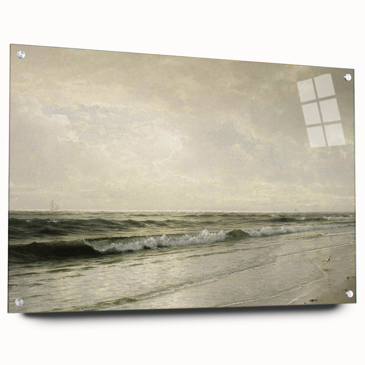 Vintage Seascape Art - Calm Ocean Waves Canvas