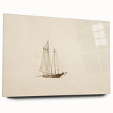 Vintage Sailboat Sketch Art - Nautical Drawing Canvas