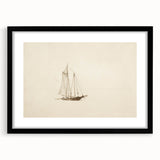 Vintage Sailboat Sketch Art - Nautical Drawing Canvas