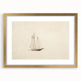 Vintage Sailboat Sketch Art - Nautical Drawing Canvas
