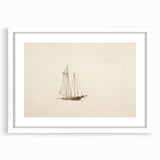 Vintage Sailboat Sketch Art - Nautical Drawing Canvas