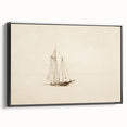 Vintage Sailboat Sketch Art - Nautical Drawing Canvas