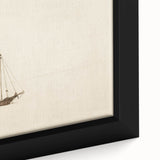 Vintage Sailboat Sketch Art - Nautical Drawing Canvas