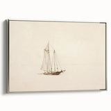 Vintage Sailboat Sketch Art - Nautical Drawing Canvas