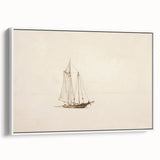 Vintage Sailboat Sketch Art - Nautical Drawing Canvas