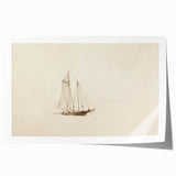 Vintage Sailboat Sketch Art - Nautical Drawing Canvas