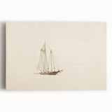 Vintage Sailboat Sketch Art - Nautical Drawing Canvas