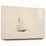 Vintage Sailboat Sketch Art - Nautical Drawing Canvas
