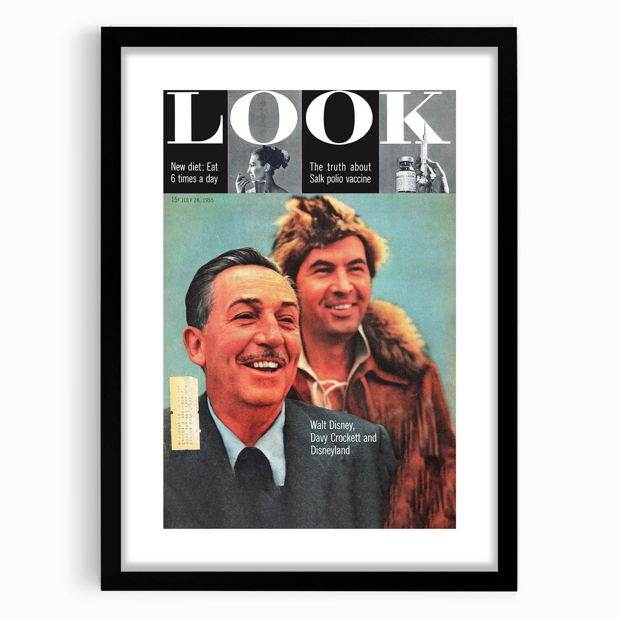 Vintage Magazine Cover Art - Walt Disney & Davy Crockett 1955