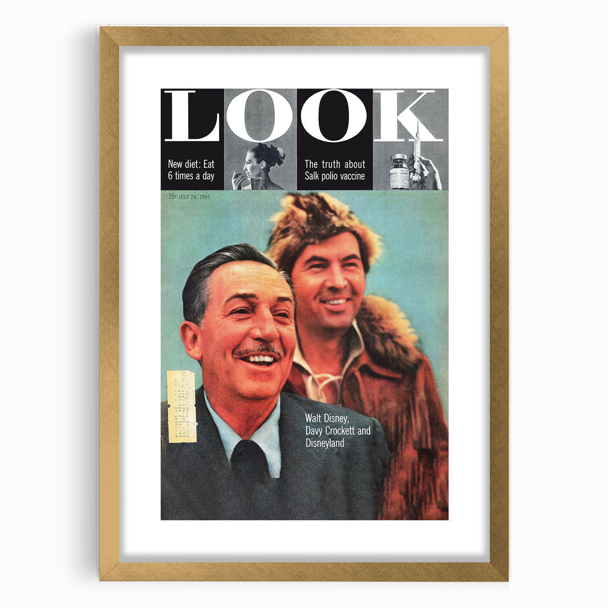 Vintage Magazine Cover Art - Walt Disney & Davy Crockett 1955