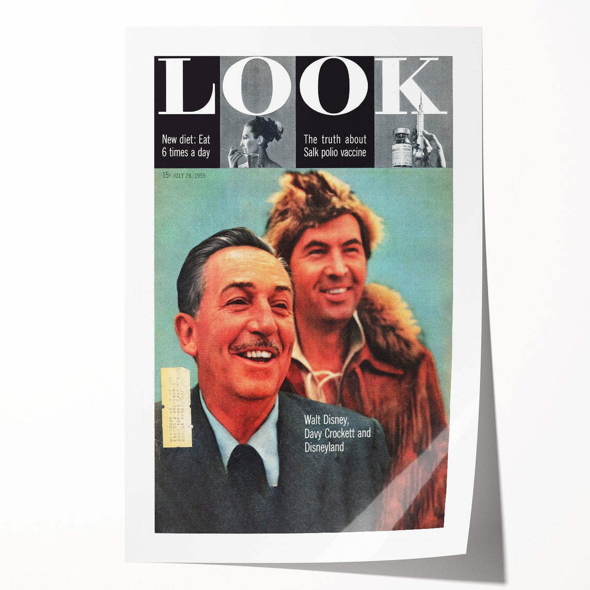 Vintage Magazine Cover Art - Walt Disney & Davy Crockett 1955