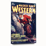 Vintage Magazine Cover Art – Masked Rider Western Retro Print
