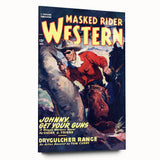 Vintage Magazine Cover Art – Masked Rider Western Retro Print