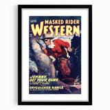 Vintage Magazine Cover Art – Masked Rider Western Retro Print