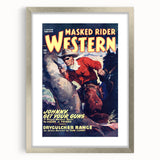 Vintage Magazine Cover Art – Masked Rider Western Retro Print