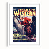Vintage Magazine Cover Art – Masked Rider Western Retro Print