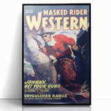 Vintage Magazine Cover Art – Masked Rider Western Retro Print