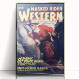 Vintage Magazine Cover Art – Masked Rider Western Retro Print