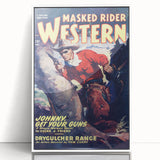 Vintage Magazine Cover Art – Masked Rider Western Retro Print