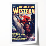 Vintage Magazine Cover Art – Masked Rider Western Retro Print