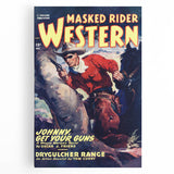 Vintage Magazine Cover Art – Masked Rider Western Retro Print