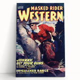 Vintage Magazine Cover Art – Masked Rider Western Retro Print