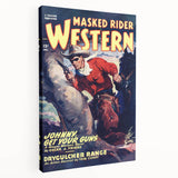 Vintage Magazine Cover Art – Masked Rider Western Retro Print