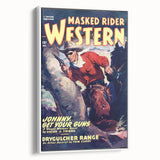 Vintage Magazine Cover Art – Masked Rider Western Retro Print