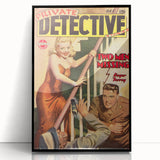 Vintage Magazine Cover Art - Retro Detective Noir Magazine Print