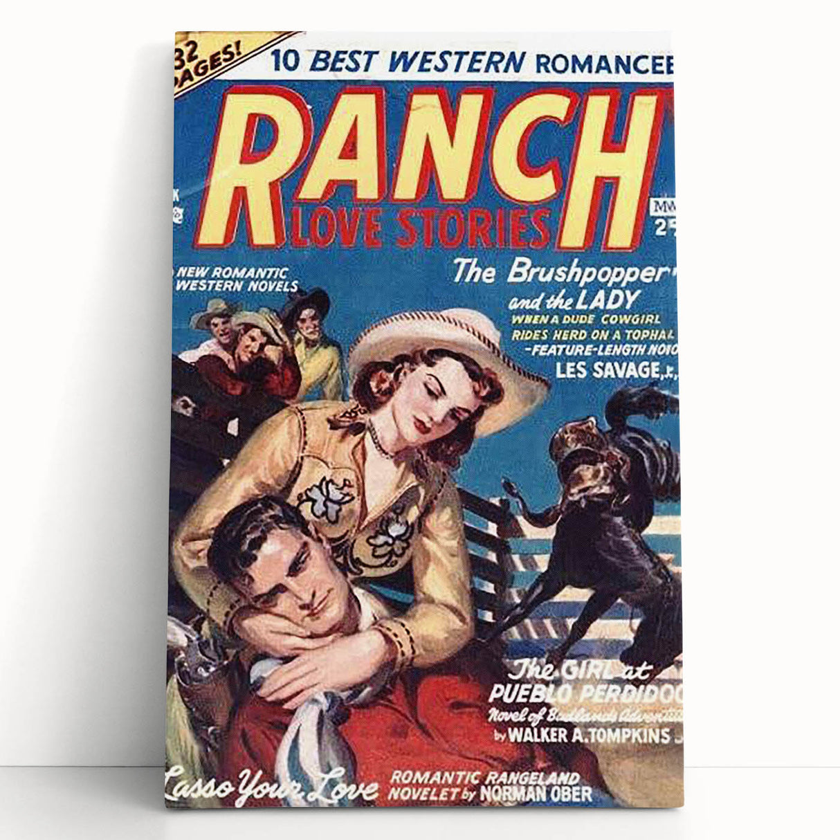 Vintage Magazine Cover Art - Retro Western Romance Magazine Print