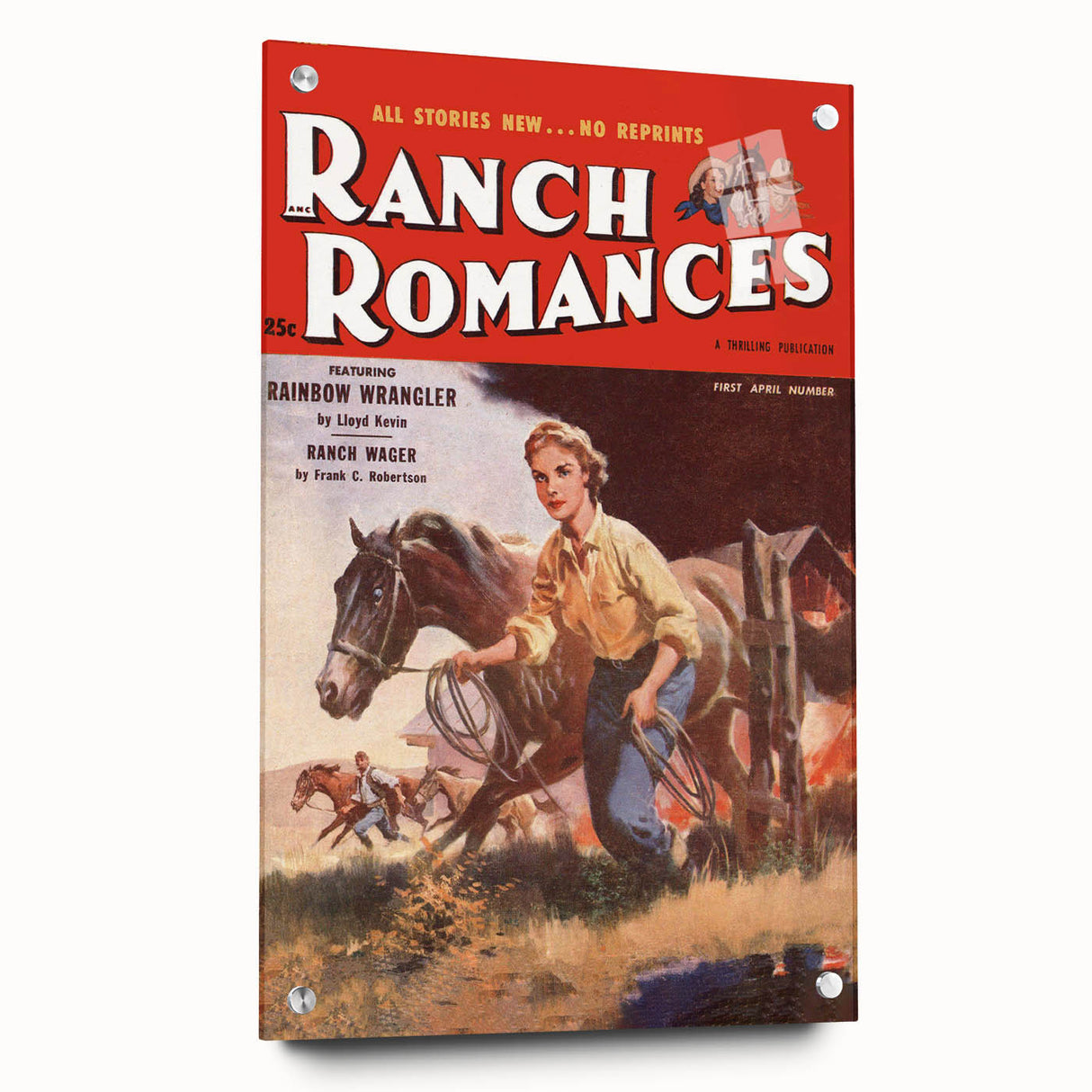 Vintage Magazine Cover Art - Retro Western Romance Magazine Print