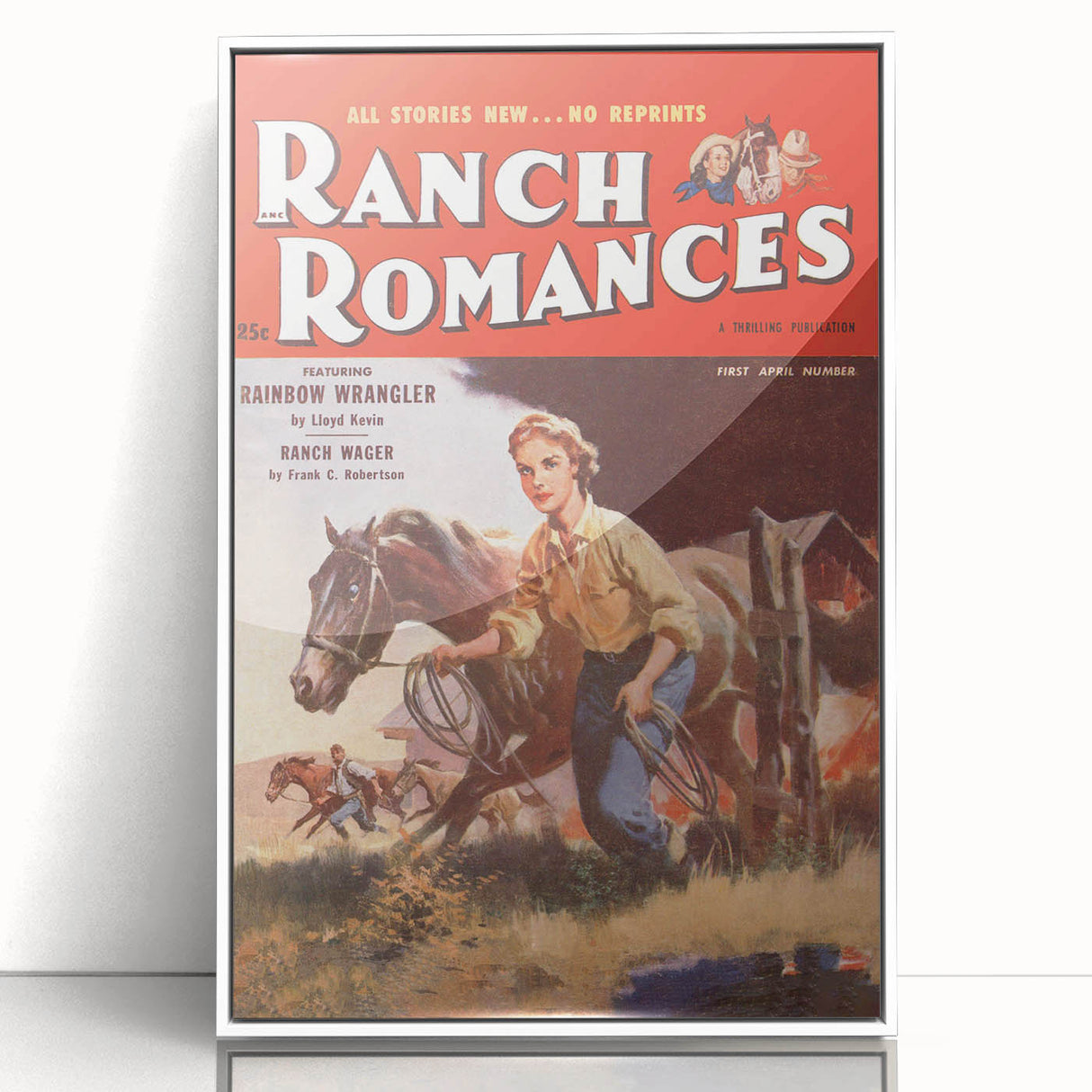 Vintage Magazine Cover Art - Retro Western Romance Magazine Print