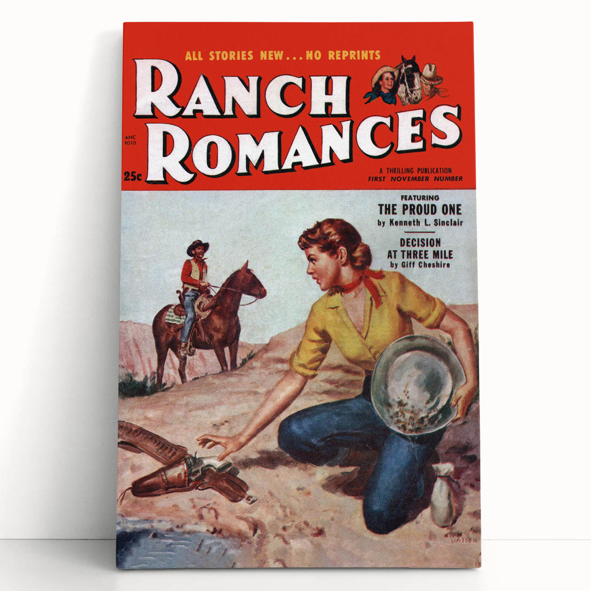 Vintage Magazine Cover Art - Retro Western Romance Magazine Print