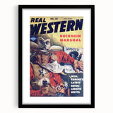 Vintage Magazine Cover Art - Retro Western Adventure Print