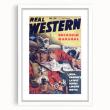 Vintage Magazine Cover Art - Retro Western Adventure Print