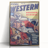 Vintage Magazine Cover Art - Retro Western Adventure Print