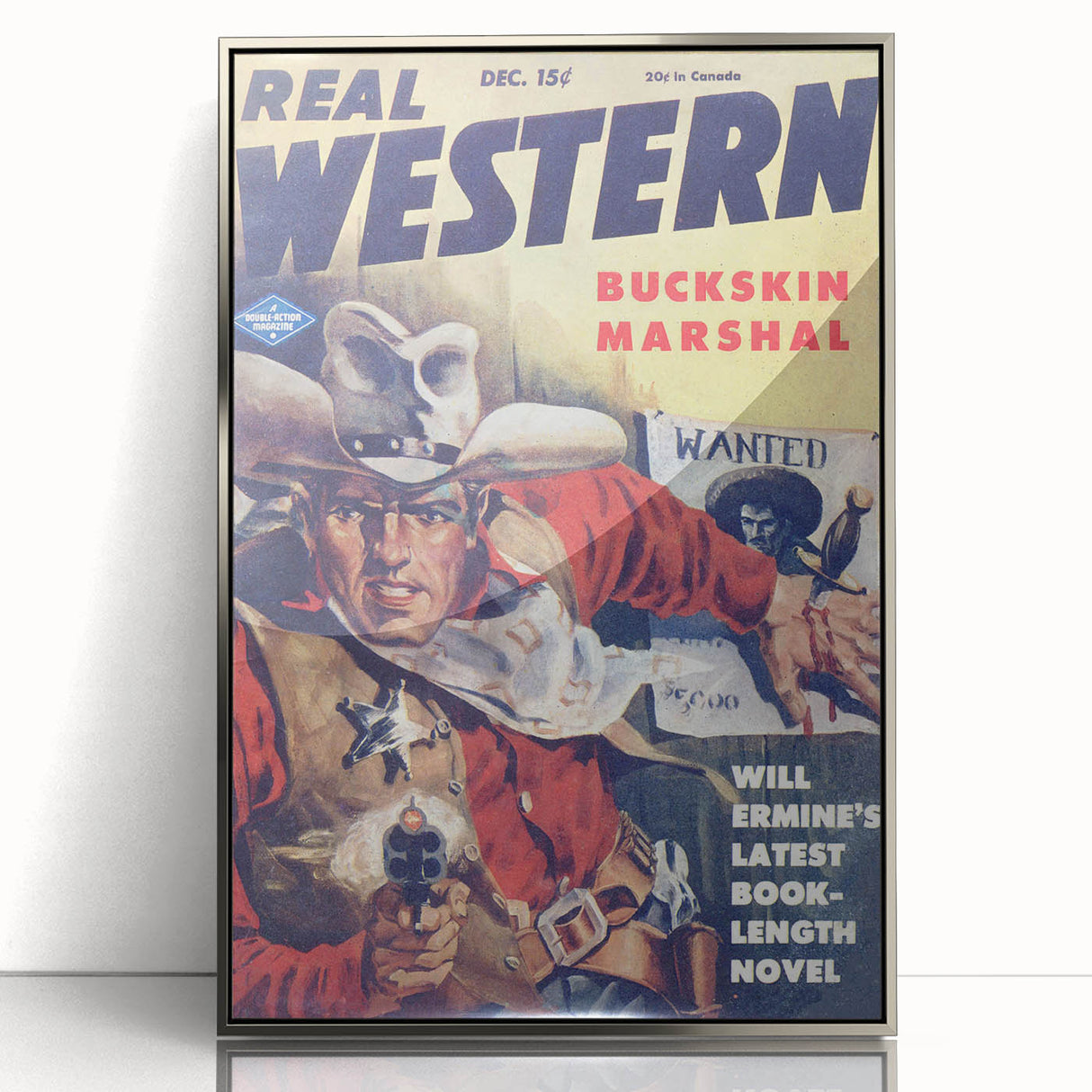Vintage Magazine Cover Art - Retro Western Adventure Print